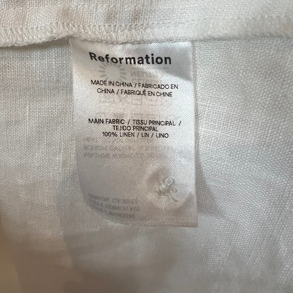Reformation Maira Linen Top Womens L White Sleeveless Button Down Shirt Relaxed - Picture 6 of 11